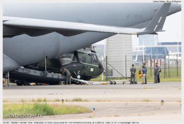 2025-06-19 Amsterdam - USAF C-17 Arrival transport VH-3D